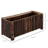 39" x 16" x 16" Wooden Raised Bed Garden Flower Planter Box for Vegetables and Herbs with 4 Drainage Holes Rustic Column Edge