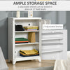 Industrial Style Steel Storage Cabinet, Metal Storage Organizer with 2-Tier Adjustable Shelves for Living Room or Home Office, White