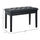 Traditional Country Birchwood Faux Leather Padded 2 Person Piano Bench, Black