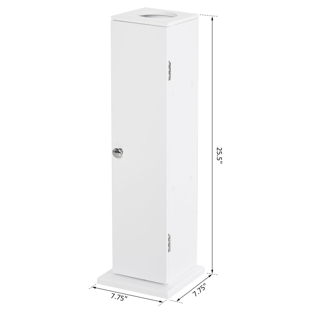 Small Bathroom Storage 26" Modern Country Vertical Bathroom Storage Cupboard Cabinet Narrow Bathroom Cabinet White