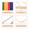13 FT Outdoor Hammock with Stand, Single Bed,  Arch Wooden Hammock with Straps and Hooks, Multi-color Stripe