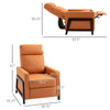 Manual Recliner Chair for Living Room Bedroom, Reclining Sofa Armchair with Footrest, Orange