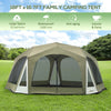 Army Green 20-Person Camping Tent with Weatherproof Cover, Backpacking Family Tent with 8 Mesh Windows 2 Doors