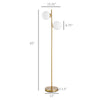 Floor Lamp w/ 2pcs Glass Lamp Shade Modern Portable Decorative Lamp  White