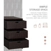 32" Poolside Rattan Wicker Patio Organizer Storage Cabinet with 3 Large Drawers & Weather-Fighting Materials