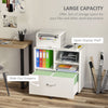 File Cabinet, Office Cabinet with Open Display Shelf and Bottom Drawer for Legal and Letter-Sized Files, Filing Cabinet on Wheels, White