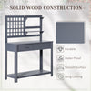 Potting Bench Table, Garden Work Bench, Outdoor Wooden Workstation with Tiers of Shelves and Drawer for Patio, Courtyards, Balcony, Grey