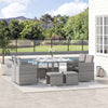9 Pieces Patio Wicker Dining Sets, Outdoor Sectional Conversation Set, with Dining Table, Ottoman and Chair & Cushioned for Lawn, Dark Grey
