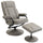 Swivel Recliner, Manual PU Leather Armchair with Ottoman Footrest for Living Room, Office, Bedroom, Grey