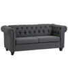 2-Seater Oversize Loveseat Linen Fabric Sofa Couch 73 Inches with Rubberwood Legs & Rolled Arms for Living Room, Grey