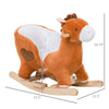 Kids Ride On Rocking Horse, Plush Animal Toy Sturdy Wooden Rocker with Songs for Boys or Girls