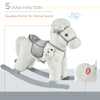 Kids Plush Ride-On Rocking Horse Toy Children Chair with Soft Plush Toy & Fun Realistic Sounds - White