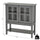 Coffee Bar Cabinet, Modern Sideboard Buffet Cabinet, Kitchen Cabinet with 2 Glass Doors, Adjustable Inner Shelving and Bottom Shelf, Grey