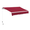 8' x 7' Patio Manual Retractable Awning Outdoor Patio Sun Shade w/ Crank Handle Deck Window Cover  Wine Red