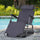 Folding Lounger Chair Metal Frame Outdoor Pool Sun Lounger Curved Reclining Chair 120Â° /180Â° W/ Head Pillow Grey