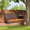 2-Person Wicker Hanging Porch Swing Bench, Front Porch Swing Outdoor Chair with Cushions 550lbs Weight Capacity for Backyard, Garden, Orange