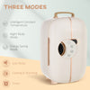 Portable Beauty Fridge, Professional Skincare Fridge with LED Lighting, Timer and 2 Doors, 12L Cooler and Warmer for Beauty, Makeup, White