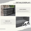 2 Piece Patio Wicker Corner Sofa Set, Outdoor PE Rattan Furniture, with Curved Armrests and Padded Cushions for Balcony, Lawn, Grey