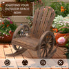 Adirondack Rocking Chair with Slatted Design and Oversize Back for Porch, Poolside, or Garden Lounging, Brown
