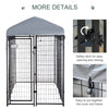 8' x 4' x 6' Large Dog Kennel Outdoor Steel Fence with UV-Resistant Oxford Cloth Roof & Secure Lock