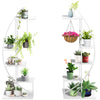 5 Tier Metal Plant Stand Half Moon Shape Ladder Flower Pot Holder Shelf for Indoor Outdoor Patio Lawn Garden Balcony Decor, 2 Pack, White