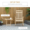 Wooden Outdoor Rocking Chair, 2-Piece Porch Rocker Set with Foldable Table for Patio, Backyard and Garden, Natural