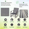3 Pcs Outdoor Gliders Set Bistro Set with Glass Top Table for Patio, Garden, Backyard, Lawn, Grey