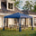 Outdoor 10' x 10' Patio Gazebo Outdoor Pop-Up Canopy with Sidewalls, Instant Setup, 4 Mesh Walls for Party, Events, Backyard, Lawn, Blue