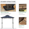 8' x 5' Barbecue Grill Gazebo Tent, Outdoor BBQ Canopy with Side Shelves, and Double Layer PC Roof, Brown