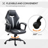 PU Leather Home Office Chair Racing Gaming Chair with Swivel Wheels Adjustable Height Padded Armrest Gray
