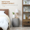 Lightweight Accent Table with Concrete Finish, Round Side Table with 4 Adjustable Feet for Indoor, Outdoor, Light Grey