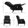 Wingback Heated Vibrating Massage Chair, Accent Sofa Vintage Upholstered Massage Recliner Chair Push-back with Remote Controller, Black