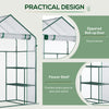 56" x 29" x 77" Mini Greenhouse, Walk-in Greenhouse, Garden Hot House with 4 Shelves, Roll-Up Door and Weatherized Cover, Deep Green