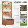 Raised Garden Bed  Garden Wooden Pine Trough Planter with Topped Trellis Climbing Plants Flower Raised Bed