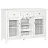 Glass Door Kitchen Sideboard, Buffet Cabinet with 6-Bottle Wine Rack and Stemware Racks, Coffee Bar Cabinet for Living Room, Dining Room