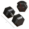 45lbs Rubber Dumbbells Weight Set Dumbbell Hand Weight Barbell for Body Fitness Training for Home Office Gym