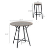 5-Piece Bar Table and Chairs Set, Space Saving Dining Table with 4 Stools for Pub & Kitchen