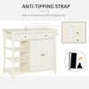 Kitchen Storage Island on Wheels, Rolling Kitchen Island Cart with 3-Tier Shelf, Cabinet with Adjustable Shelving and Towel Rack, White