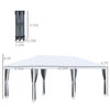 Outdoor 10' x 20' Patio Gazebo Outdoor Pop-Up Canopy with Sidewalls, 6 Mesh Walls for Party, Events, Backyard, Lawn, Cream White