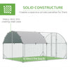 Galvanized Large Metal Chicken Coop Cage Walk-in Enclosure Poultry Hen Run 9.2' x 12.5' x 6.5' House Playpen with Cover for Outdoor, Silver