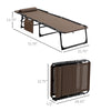 Reclining Lounge Chair, Folding Camping Cot, Portable Sun Lounger, with Adjustable Backrest and Removable Pillow, for Patio, Garden, Beach