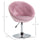 Modern Makeup Vanity Chair Round Tufted Swivel Accent Chair with Chrome Frame Height Adjustable for Living Room, Bedroom, Pink