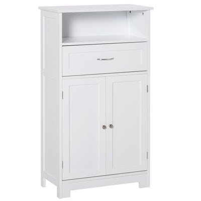 Small Bathroom Vanity Freestanding Bathroom Cabinet Medicine Cabinet Modern Bathroom Storage Cabinet Cupboard With Adjustable Shelf - White