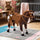 Children's Plush Interactive Ride-On Horse Toy with Sound, Dark Brown/White