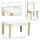 3 Pcs Kids Table and Chair Set with Storage Space, Activity Table and 2 Chairs for Toddler Arts, Crafts, Drawing, Reading, White