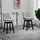 Bar Stools, Bar Stools with Backs, Soft Padding Cushion, Wood Legs for Kitchen, Bar, Bar Height Bar Stools, Light Grey