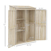 Wooden Garden Shed Tool Storage, Garden Shed with Double Magnet Doors, Tilted Roof, 47.25"  x 22.5" x 72'', Natural