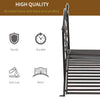 4' Metal Arch Backyard Garden Bridge with Safety Siderails, Delicate Scrollwork, & Easy Assembly, Black Bronze