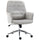 Modern Mid-Back Tufted Linen Fabric Home Office Task Chair with Arms, Swivel Adjustable - Light Grey