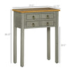 Vintage Console Table with 2 Drawers, Retro Entryway Table for Entryway, Living Room and Hallway, Grey